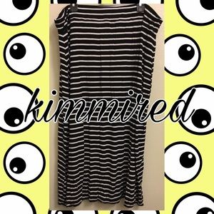 Black/Off-White Striped Maxi Skirt ~ 3X ~ EUC